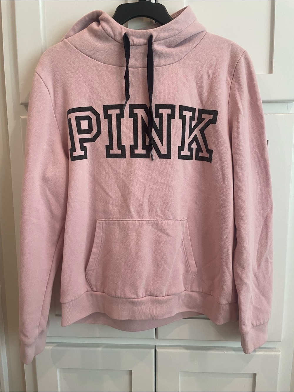 PINK Victoria's Secret Soft Pink Pullover Sweatshirt with Black Logo
